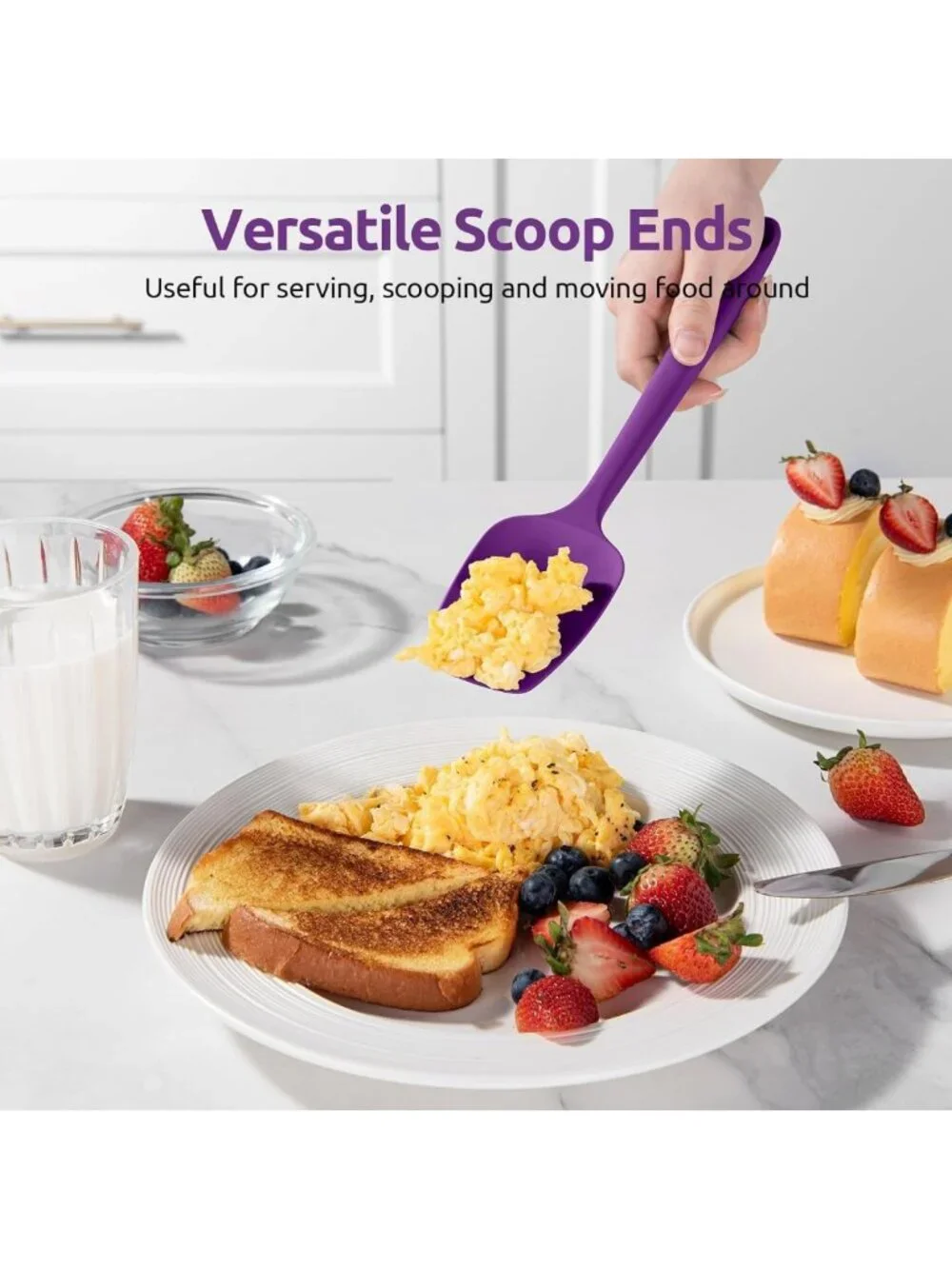 Silicone Spatula Set of 6 - Heat Resistant Kitchen Utensils for Cooking & Baking